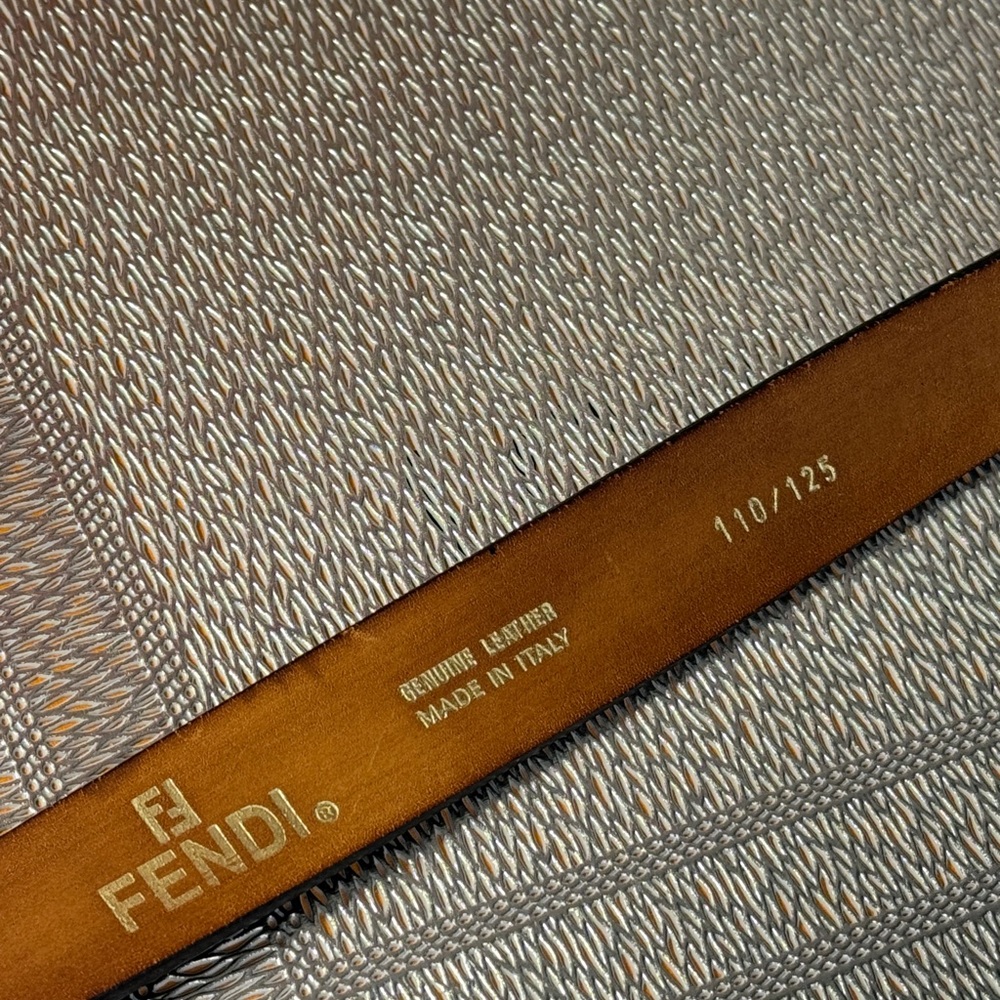 Fendi Black Leather Belt with Silver Buckle - Picture 13 of 16